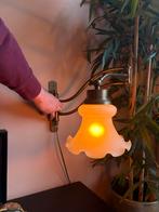 Art Nouveau/Art Deco Wandlamp met Verstelbare Messing Arm, Ophalen of Verzenden