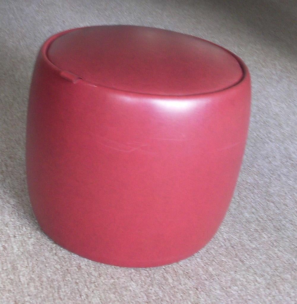 Poef / Voetenbank  (Vintage), Ophalen, Minder dan 50 cm, 125 cm of meer, Rond