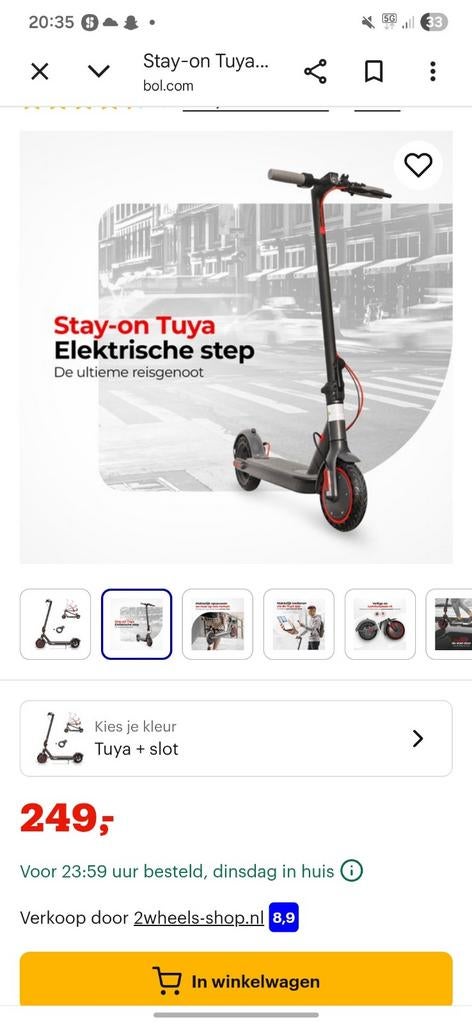 Stay-on Tuya elektrische step, Fietsen en Brommers, Steps, Ophalen of Verzenden
