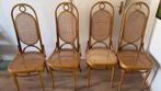 4 stuks thonet  lange jan / long john stoelen, Ophalen, Gebruikt, Bruin, Hout
