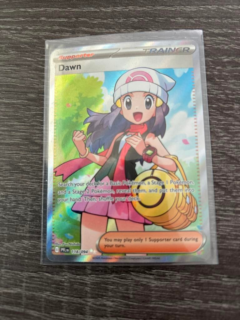 Pokemon Kaart Dawn Supporter Full Art Trainer 178/094, Ophalen of Verzenden, Zo goed als nieuw, Losse kaart, Foil