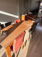 Eettafel en 6 eetstoelen, Huis en Inrichting, Tafels | Eettafels, Ophalen, Zo goed als nieuw, Rechthoekig, 50 tot 100 cm