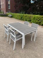 Tuinset met 4 stoelen, Ophalen, 4 zitplaatsen, Kunststof, Gebruikt