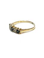 14k gouden ring met saffier en diamant, 18 tot 19, -, -, Ophalen of Verzenden