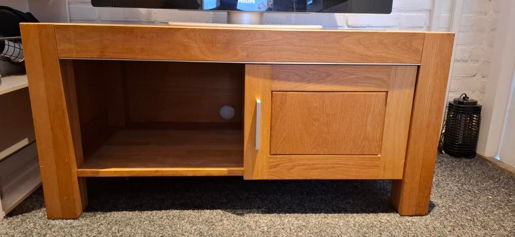 Eiken houten tv meubel met opbergruimte, Huis en Inrichting, Ophalen