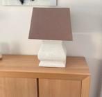 Brynxz witte craquelé lamp met bruine stoffen kap, Ophalen, Zo goed als nieuw