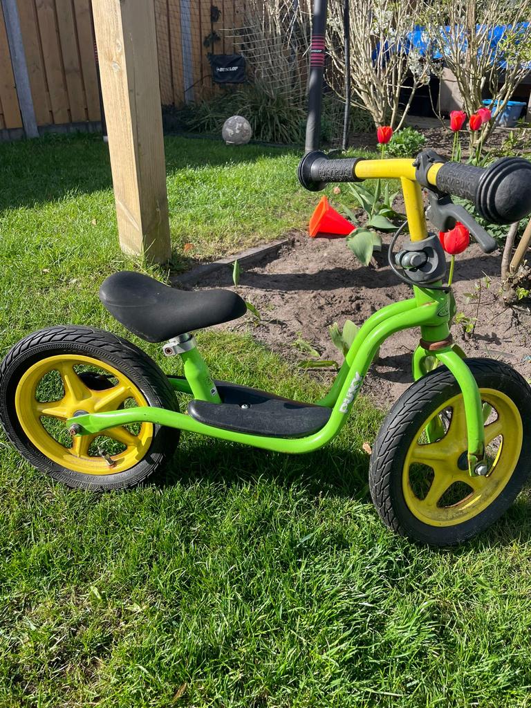 Puky loopfiets groen/geel - opknapper, Kinderen en Baby's, Speelgoed | Buiten | Voertuigen en Loopfietsen, Ophalen, Gebruikt, Loopfiets