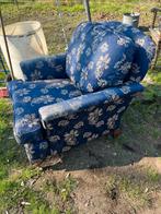 Engelse fauteuil met bloemenprint, Huis en Inrichting, Fauteuils, Ophalen, Gebruikt, Stof, 75 tot 100 cm