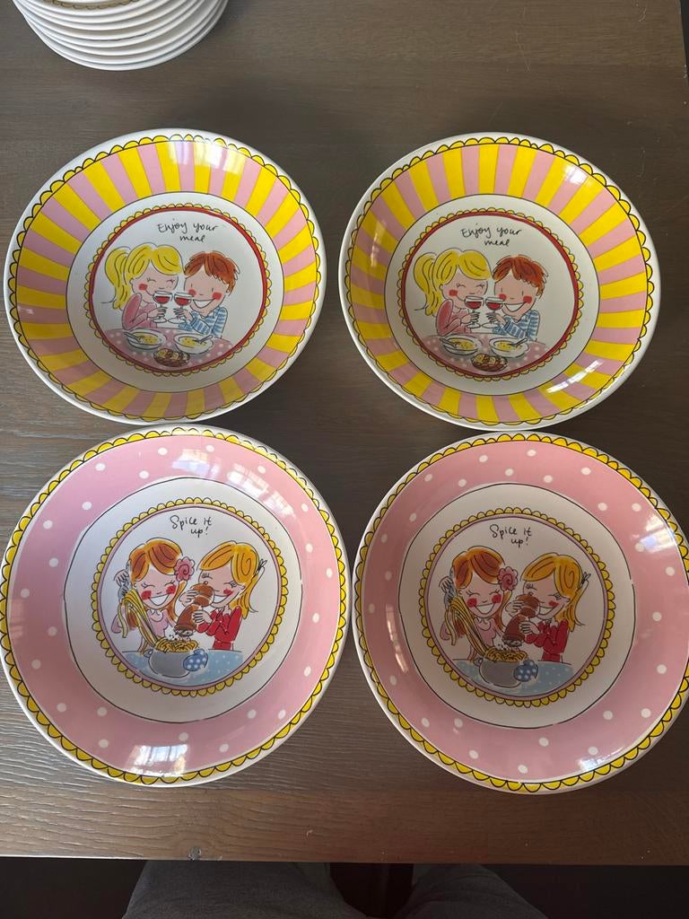 4 Blond Amsterdam pasta borden, Huis en Inrichting, Keuken | Servies, Ophalen, Gebruikt, Blond Amsterdam, Bord(en)