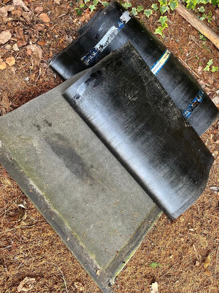 dakbedekking bitumen dakbedekking ongeveer 4 m2, Ophalen, Overige materialen, Gebruikt, Zwart