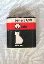 Platte Witte Kat batterij 4,5V, Ophalen of Verzenden, Gebruikt, Gebruiksvoorwerp