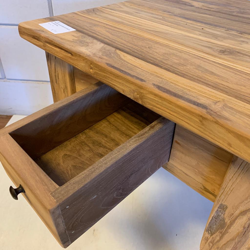 Salontafel - 50 x 50 cm - massief geborsteld teak -TTM Wonen, TTM Wonen, Meubels – (Perzische) Tapijten en Woonaccessoires, 50 tot 100 cm