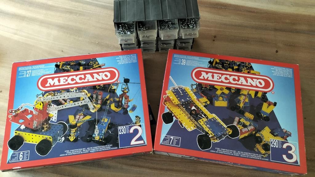 Meccano Doos 2 & 3 met Onderdelen, Ophalen of Verzenden, Gebruikt, Jongen of Meisje