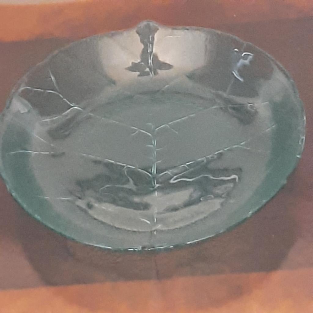 🥬Vintage: Luminarc aspen schalen - Koolbladmotief🏷️€4,-, Gebruikt, Schaal, Rond, Ophalen of Verzenden