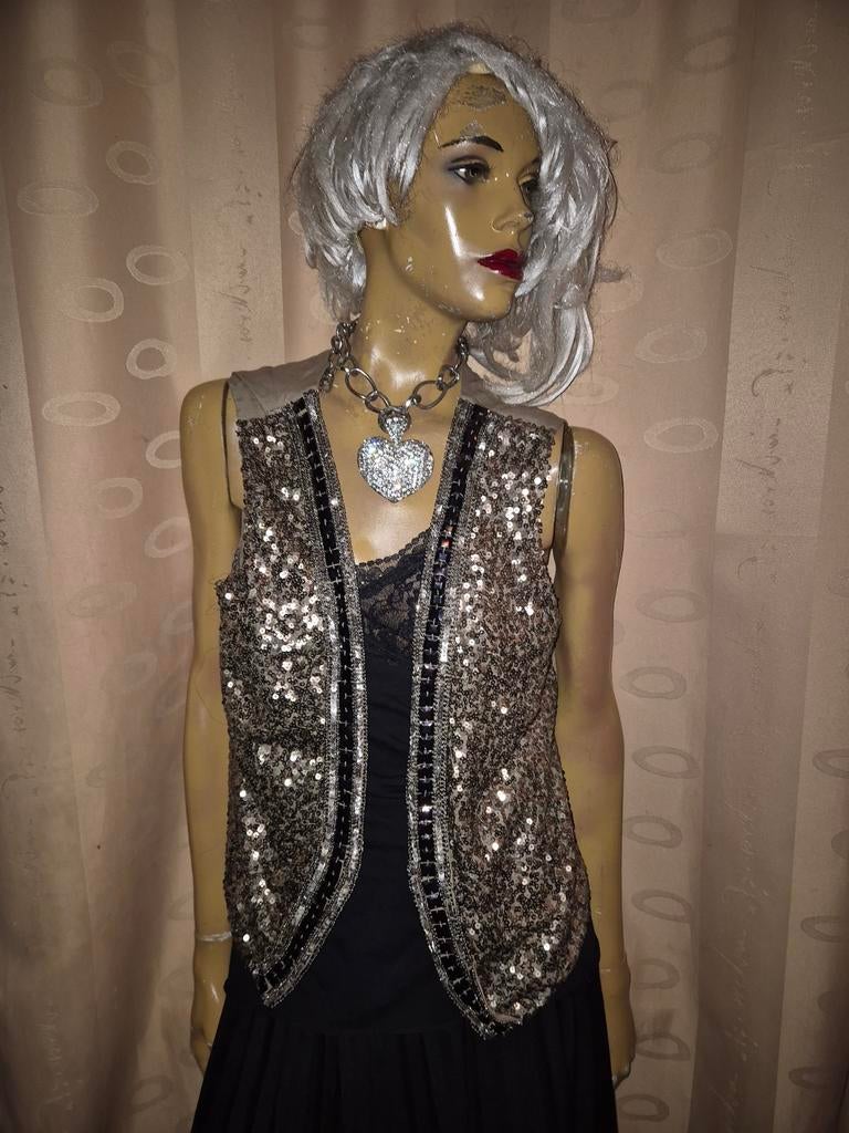 Gouden pailletten vestje van amy vermont  maat 38, Kleding | Dames, Amy vermont, Ophalen of Verzenden, Zo goed als nieuw