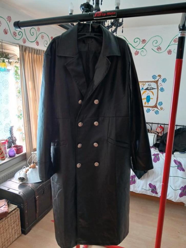 Gothic Steampunk Lange Zwarte Jas maat L, Kleding | Heren, Overige Herenkleding, Zo goed als nieuw, Ophalen of Verzenden