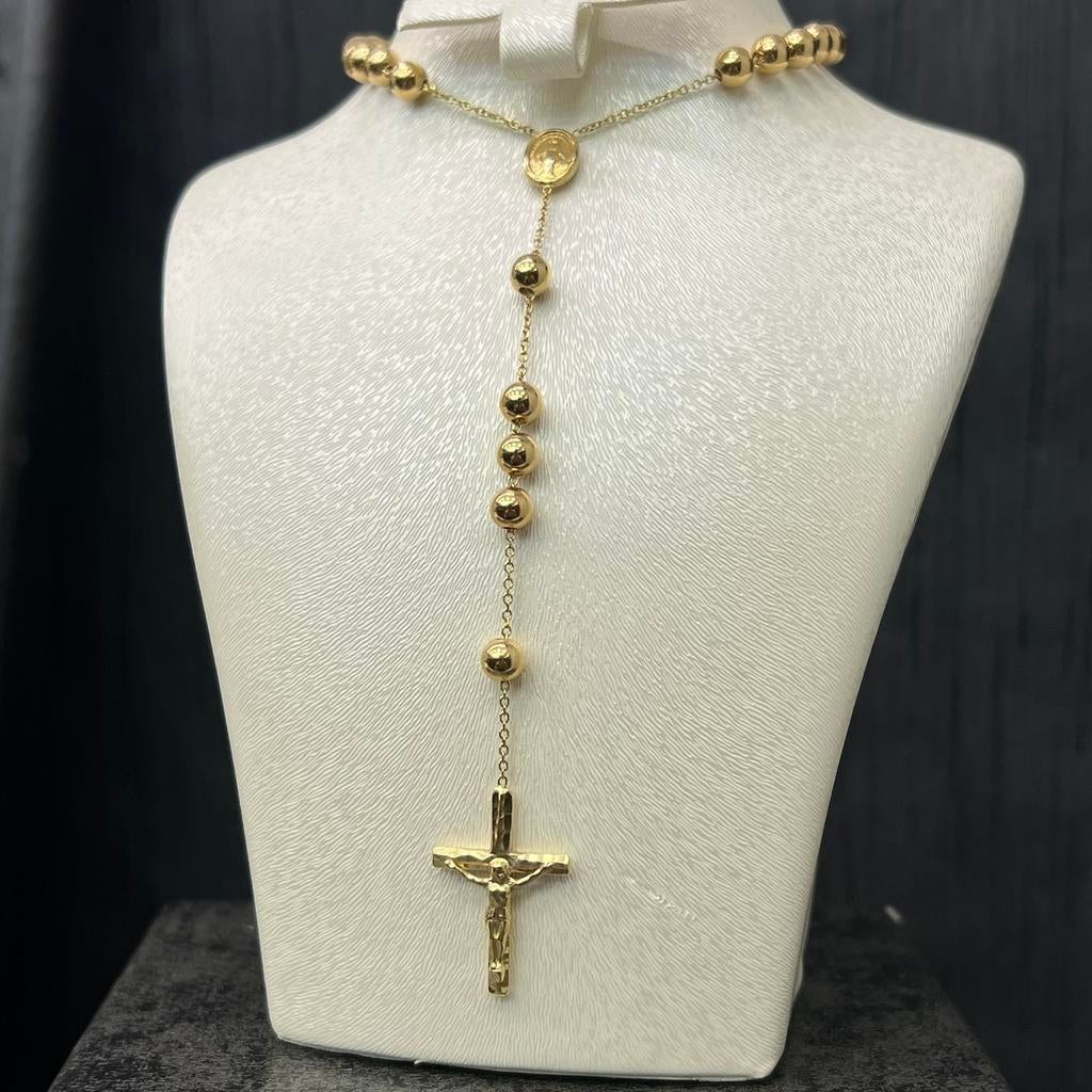 14 karaat gouden rozenkrans ketting italy, Sieraden, Tassen en Uiterlijk, Kettingen, Ophalen of Verzenden, Nieuw, Goud