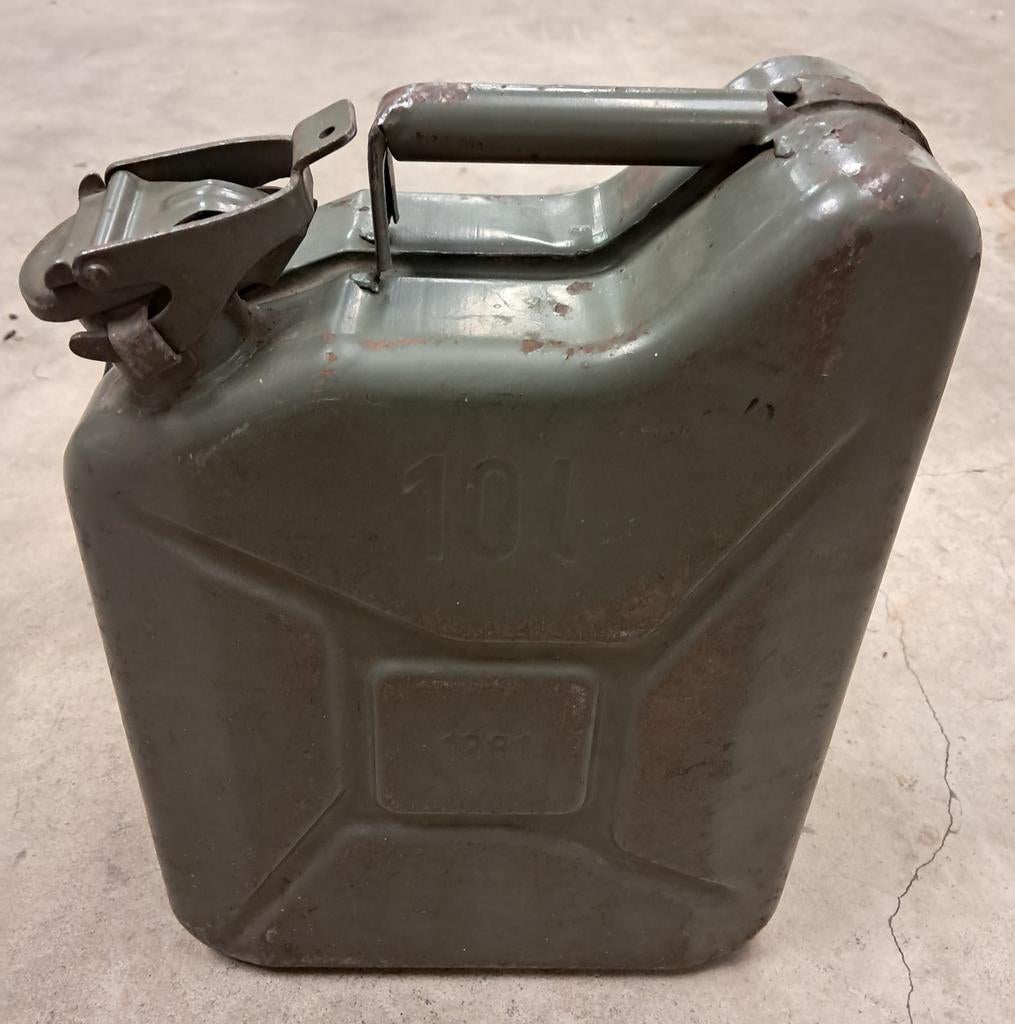2 x jerrycan retro 10 en 20 liter staal, Ophalen, Nieuw