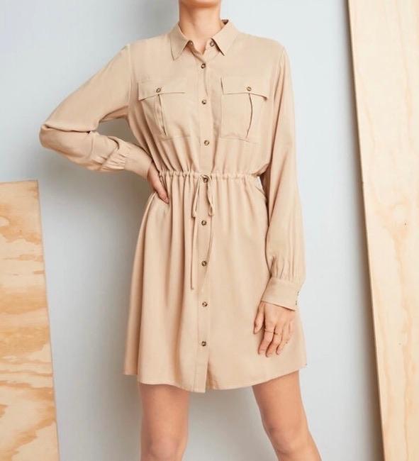 Page One  safari jurkje viscose maat S  nieuw, Beige, Nieuw, Ophalen of Verzenden, Knielengte