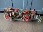 Stenen pot (boot) met kunstbloemen, Huis en Inrichting, Ophalen, Zo goed als nieuw