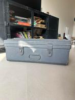 Vintage metalen kist / industriële opbergkist, Huis en Inrichting, Woonaccessoires | Kisten, Gebruikt, 50 tot 100 cm, Ophalen of Verzenden