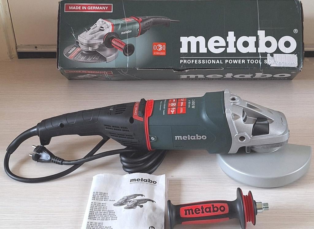 🟢METABO WEPBA 24-180 MVT Quick | HAAKSE SLIJPER | 180 mm |, Ophalen of Verzenden, Nieuw, 1000 watt of meer, Haakse handslijpmachine