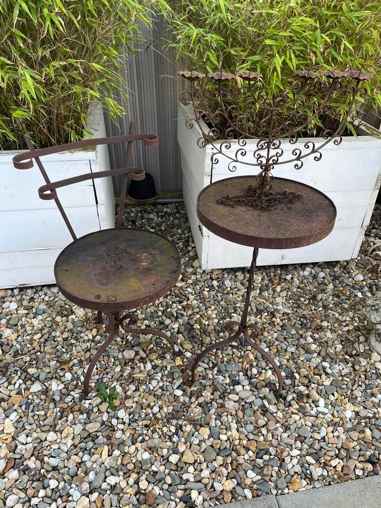 Ijzeren decoratieve tuinset, Ophalen, Zo goed als nieuw
