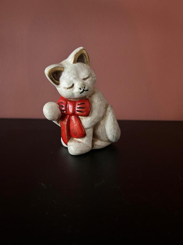 Thun kat zittend klein keramiek, Verzamelen, Beelden en Beeldjes, Ophalen of Verzenden, Gebruikt, Dier