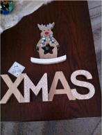 Blank houten kerst decoratie 2 stuks., Diversen, Kerst, Ophalen of Verzenden, Zo goed als nieuw