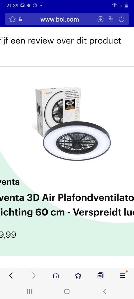 Plafond ventilator, Ophalen, Nieuw