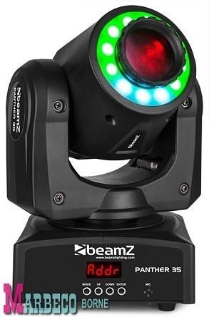 Moving Head, Panther 35 LED spot, LED Ring, licht effect, Geluidgestuurd, Nieuw, Info@marbeco.nl, BeamZ