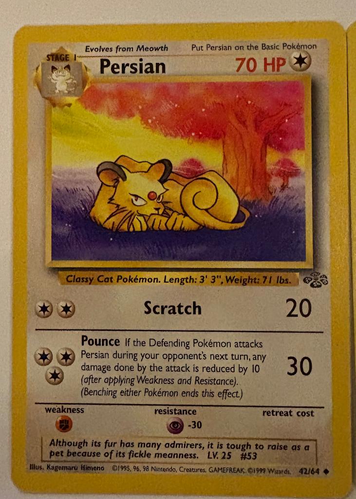 Persian 1995* Pokémonkaart, Ophalen, Zo goed als nieuw, Losse kaart