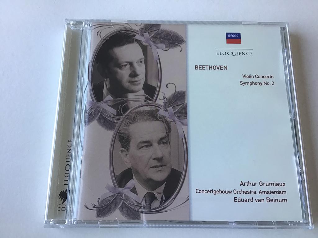 Beethoven Violin concerto / Symphony 2/ Grumiaux/Van Beinum, Ophalen of Verzenden, Classicisme, Zo goed als nieuw, Orkest of Ballet
