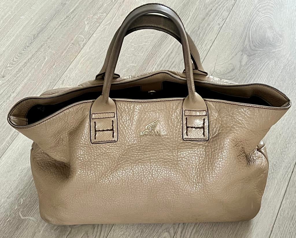 Hogan leren tas, Sieraden, Tassen en Uiterlijk, Tassen | Damestassen, Ophalen of Verzenden, Gebruikt, Bruin, Handtas