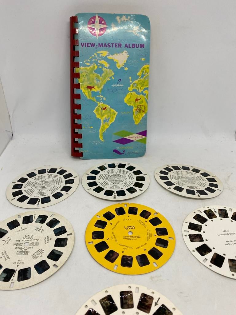Vintage View-Master Album Wereldkaart Sawyer's GAF Jaren '60, Gebruikt, Ophalen of Verzenden, Sawyer's was founded in Portland, Oregon, in 1914 by Carleton Sawyer