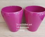 2 Bloempotten voor orchidee fuchsia, Gebruikt, Rond, Binnen, Ophalen of Verzenden