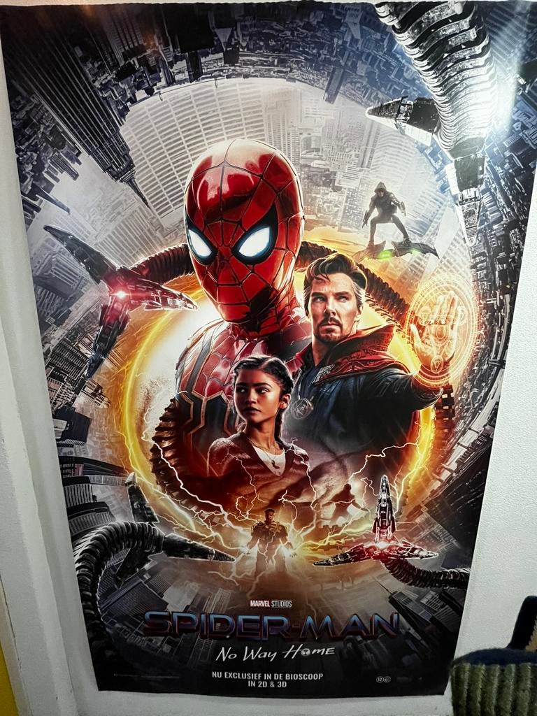 Spider-man no way home bioscoop poster, Ophalen, Rechthoekig Staand, Deurposter of groter, Zo goed als nieuw