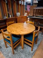 Vintage eetkamerstoelen stoel eettafel rond grenen hout, Ophalen, Gebruikt, Landelijk, Rustiek, Onbekend