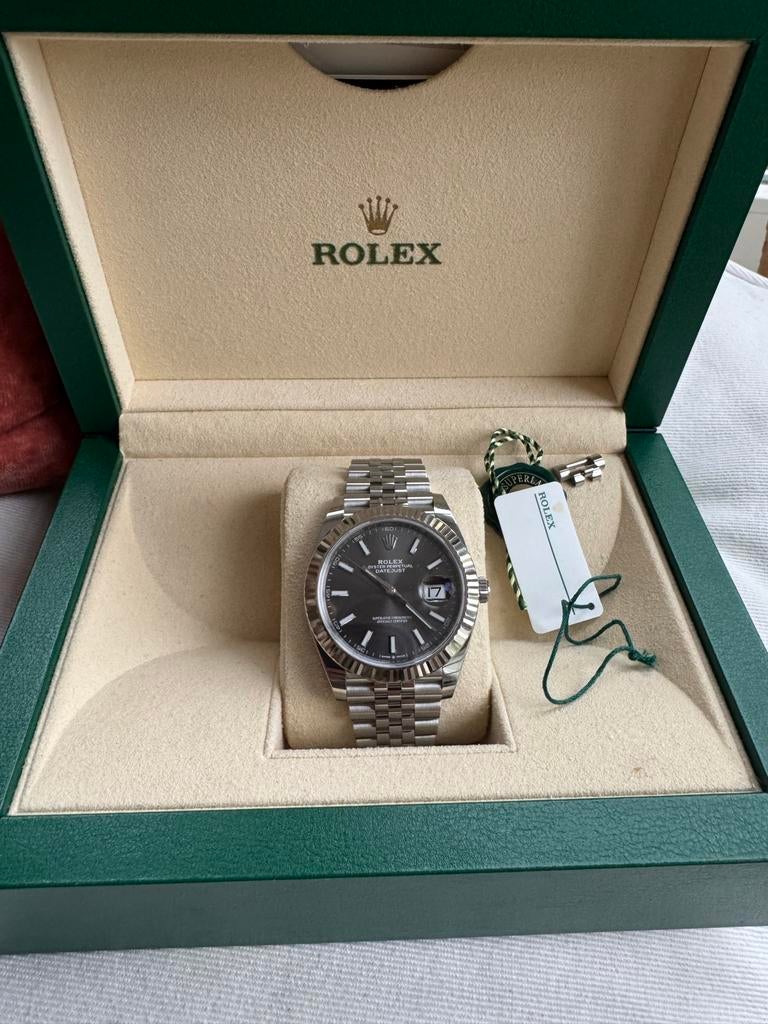 Ruilen: Rolex Datejust 41 rhodium dial jubilee band 126334, Sieraden, Tassen en Uiterlijk, Horloges | Heren, Ophalen, Gebruikt