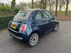 Fiat 500C Lounge 0.9 TwinAir 80pk 2014 Blauw, 40 €/maand, Euro 6, Cabriolet, Leder en Stof