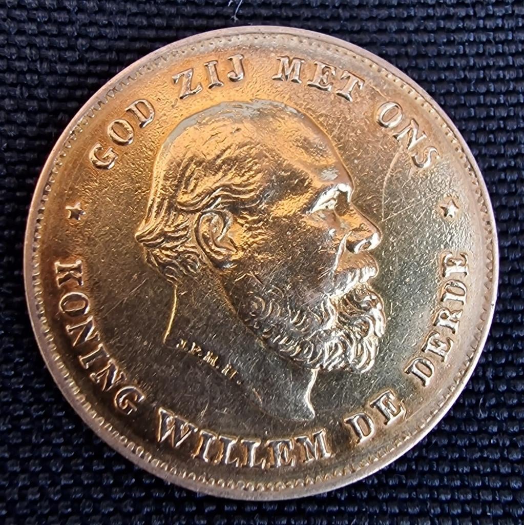 Gouden tientje 1875, Postzegels en Munten, Munten | Nederland, Koning Willem III, Losse munt, 10 gulden, Goud