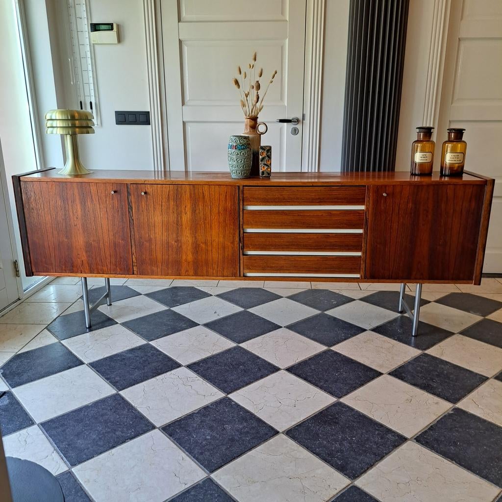 Vintage Scandinavisch Palissander Dressoir Mid-Century, Mid-century, Scandinavisch, Vintage, pastoe, topform, wengé, Gebruikt