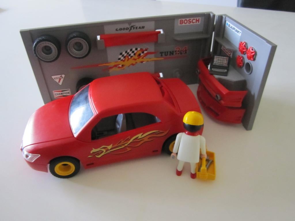 Playmobil garage met auto tuning nr., Ophalen of Verzenden, Zo goed als nieuw