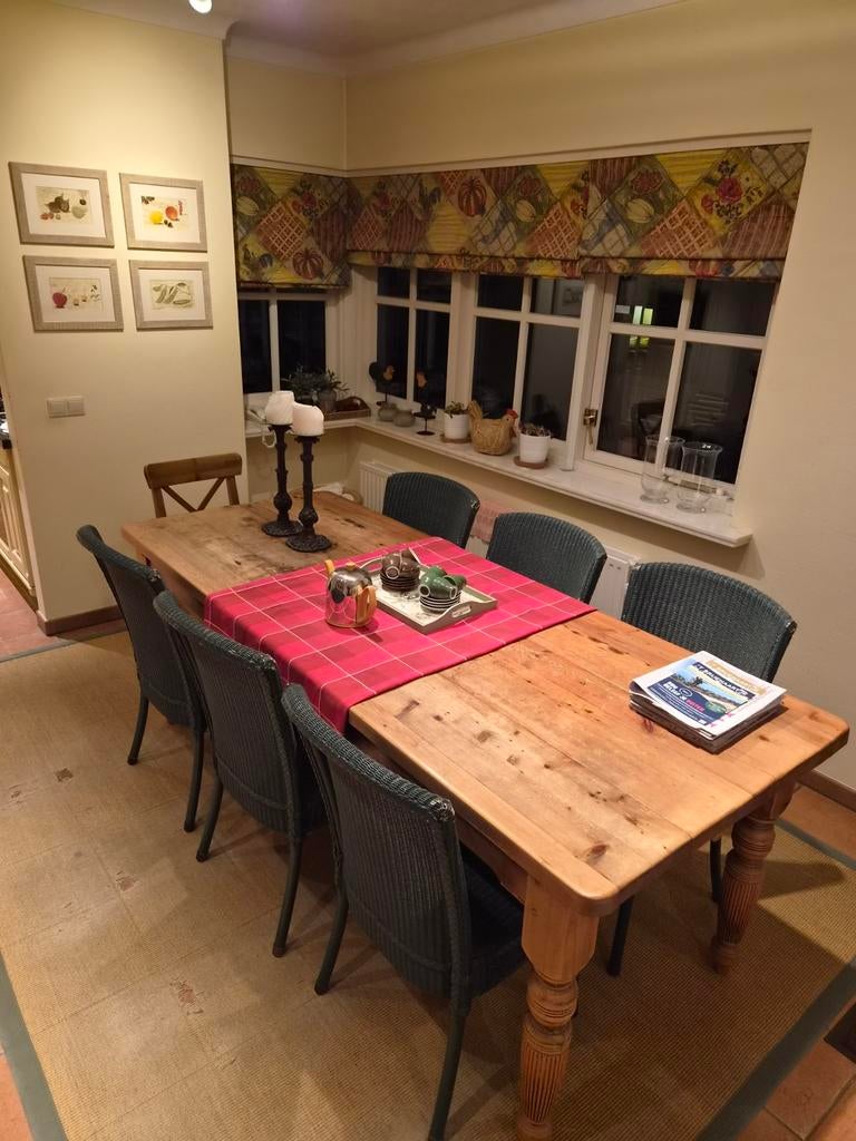 Keukentafel afm. 90 x 220 cm, Antiek en Kunst, Antiek | Meubels | Tafels, Ophalen of Verzenden