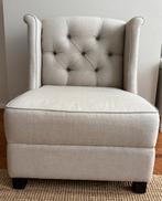 Fauteuil zandkleurig stof linnen en viscose L’Authentique, Ophalen, Gebruikt, 75 tot 100 cm, Stof