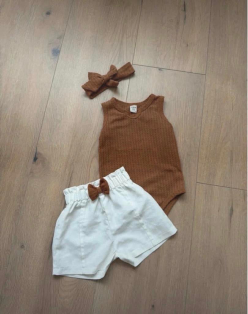 3-delig Zomer Setje Shein Maat 74, Kinderen en Baby's, Babykleding | Maat 74, Ophalen of Verzenden, Zo goed als nieuw, Meisje