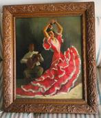 Flamenco danseres met gitarist - ges. C. Carus ??, Ophalen of Verzenden