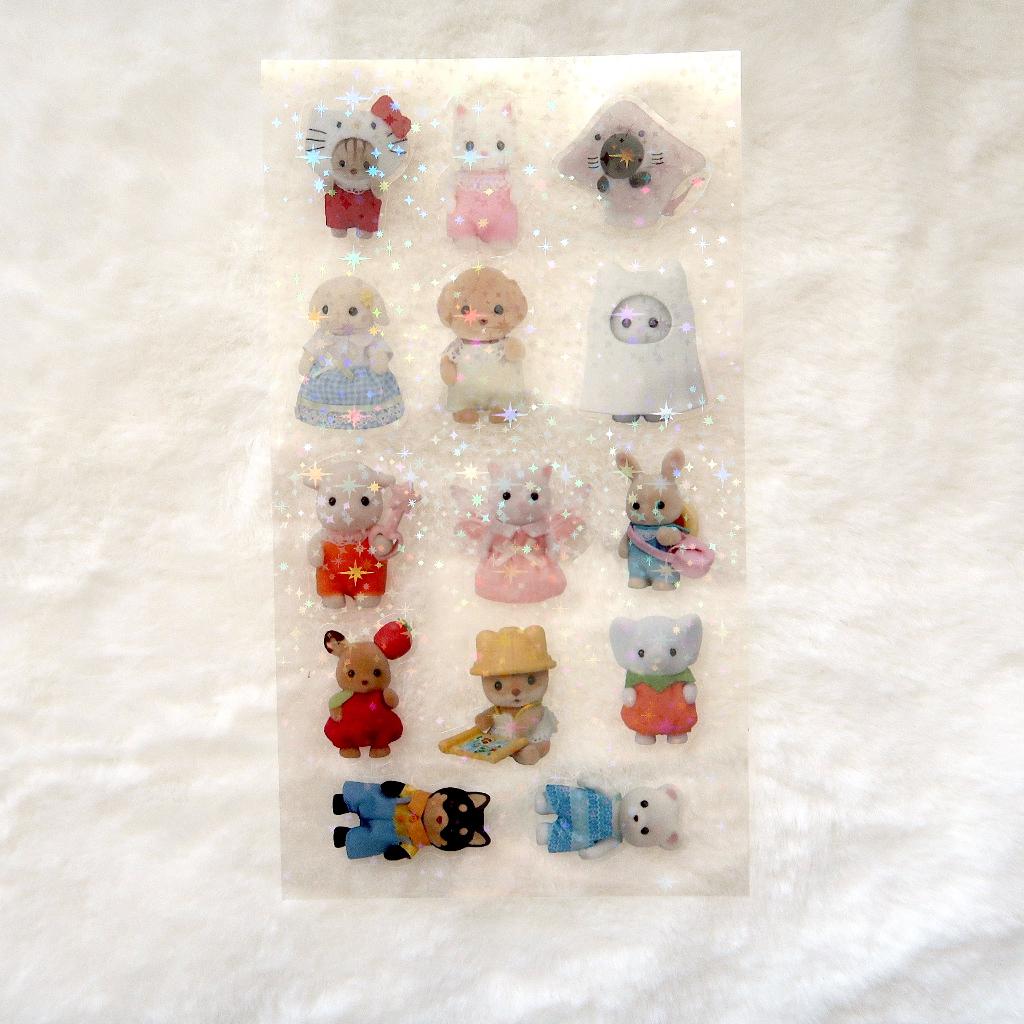 Sylvanian Family Stickervel met hologram ster afwerking, Verzamelen, Verzenden, Overige figuren, Nieuw, Plaatje, Poster of Sticker