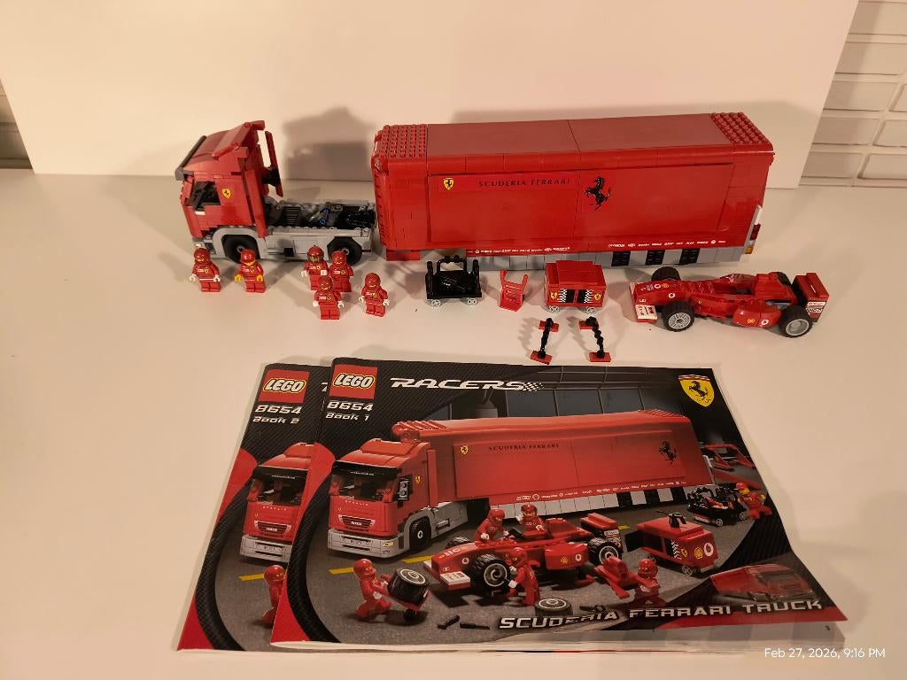 LEGO Racers 8654 Scuderia Ferrari Truck compleet setje, Kinderen en Baby's, Speelgoed | Duplo en Lego, Ophalen of Verzenden, Zo goed als nieuw