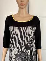 i226 Doris Streich mt 50=XXL lang top shirt zwart/grijs/geel, Maat 46/48 (XL) of groter, Ophalen of Verzenden, Zo goed als nieuw